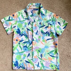 Cat & Jack Kids Tropical Print Button Down Shirt - Size M 8